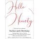 Hello Ninety Foil Birthday Invitations Image 7 of 8